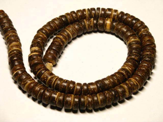 | TOKO-BEADS |PW001-13 ココナッツビーズ（連） 8mmとんぼ玉,ビーズ,トンボ玉,アジア,インド,エスニック,手作り,パーツ,アクセサリー