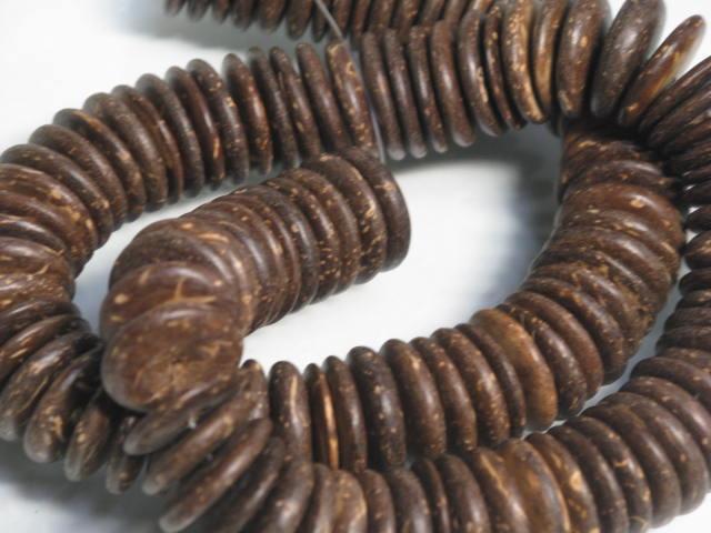 | TOKO-BEADS |PW004N-16 ココナッツビーズ（連） 15mmとんぼ玉,ビーズ,トンボ玉,アジア,インド,エスニック,手作り,パーツ,アクセサリー