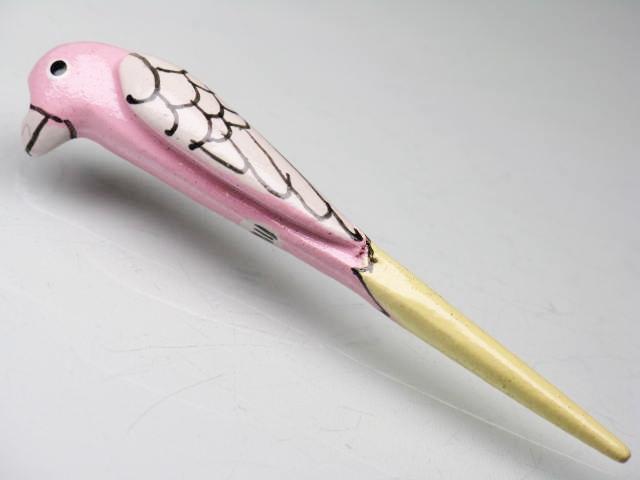 TOKO-BEADS PW006-06 Wooden Charm 34mm PW006-06 ウッドチャーム（オウム） 34mm Asian bead & African bead  Handmade,Lampeork,bead,asia,india,ethnic,parts,accessory,beads とんぼ玉,ビーズ,トンボ玉,アジア,インド,エスニック,手作り,パーツ,アクセサリー