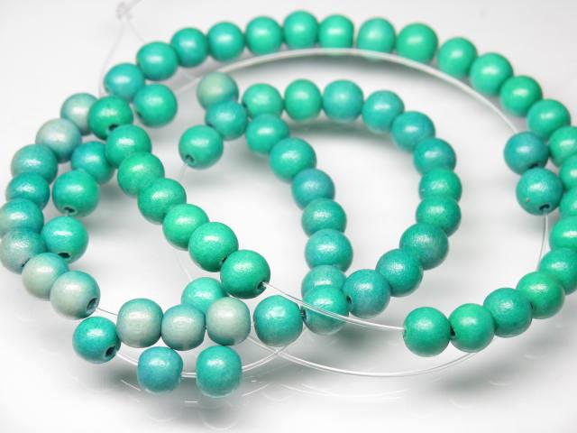 | TOKO-BEADS |PW210N-06 ウッドビーズ（連） 6~7mmとんぼ玉,ビーズ,トンボ玉,アジア,インド,エスニック,手作り,パーツ,アクセサリー