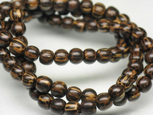 TOKO-BEADS PW305N-01 Palm wood bead (strand) 5.5mm PW305N-01 ココナッツビーズ（連） 5.5mm Asian bead & African bead  Handmade,Lampeork,bead,asia,india,ethnic,parts,accessory,beads とんぼ玉,ビーズ,トンボ玉,アジア,インド,エスニック,手作り,パーツ,アクセサリー