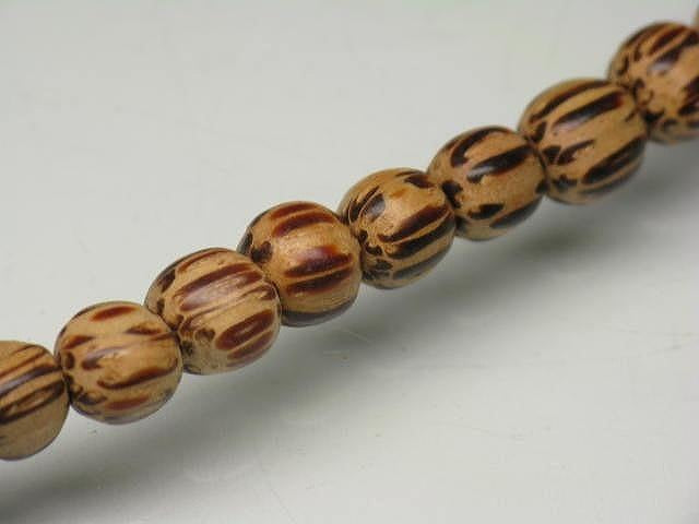 PW306N-02 Palm wood bead (strand) 6.5mm