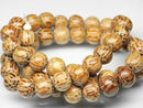 TOKO-BEADS PW306-03N Palm wood bead (strand) 8.5~9mm PW306-03N ココナッツビーズ（連） 8.5~9mm Asian bead & African bead  Handmade,Lampeork,bead,asia,india,ethnic,parts,accessory,beads とんぼ玉,ビーズ,トンボ玉,アジア,インド,エスニック,手作り,パーツ,アクセサリー