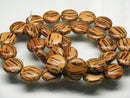 TOKO-BEADS PW306-22N Palm wood bead (strand) 12mm PW306-22N ココナッツビーズ（連） 12mm Asian bead & African bead  Handmade,Lampeork,bead,asia,india,ethnic,parts,accessory,beads とんぼ玉,ビーズ,トンボ玉,アジア,インド,エスニック,手作り,パーツ,アクセサリー