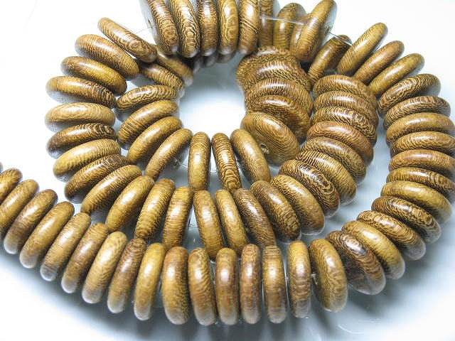 | TOKO-BEADS |PW308N-10 ウッドビーズ（連） 15~17mmとんぼ玉,ビーズ,トンボ玉,アジア,インド,エスニック,手作り,パーツ,アクセサリー