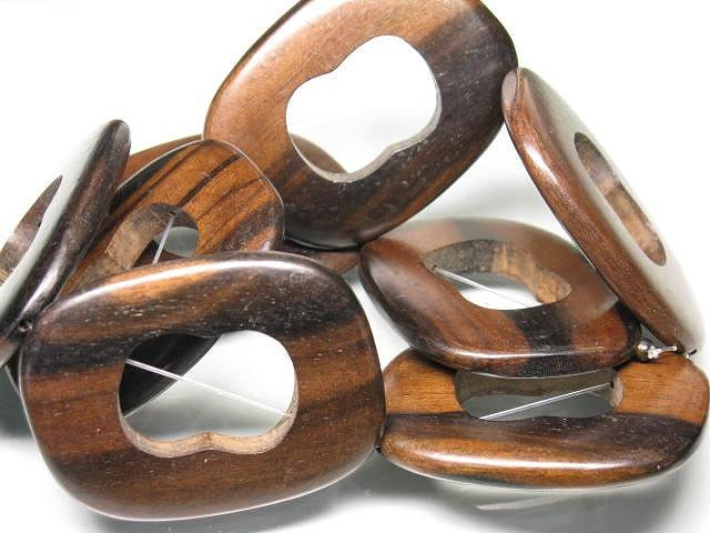 TOKO-BEADS PW311-46N Wooden bead (strand) 38mm PW311-46N ウッドビーズ（連） 38mm Asian bead & African bead  Handmade,Lampeork,bead,asia,india,ethnic,parts,accessory,beads とんぼ玉,ビーズ,トンボ玉,アジア,インド,エスニック,手作り,パーツ,アクセサリー