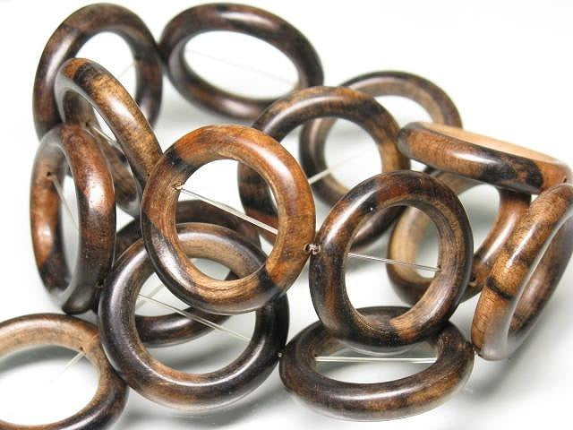 TOKO-BEADS PW311-71N Wooden bead (strand) 27mm PW311-71N ウッドビーズ（連） 27mm Asian bead & African bead  Handmade,Lampeork,bead,asia,india,ethnic,parts,accessory,beads とんぼ玉,ビーズ,トンボ玉,アジア,インド,エスニック,手作り,パーツ,アクセサリー
