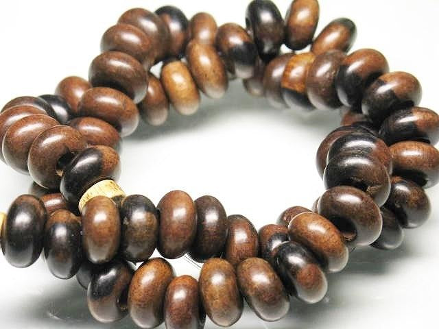 | TOKO-BEADS |PW311N-77 ウッドビーズ（連） 12.5mmとんぼ玉,ビーズ,トンボ玉,アジア,インド,エスニック,手作り,パーツ,アクセサリー