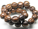 TOKO-BEADS PW311-96N Wooden bead (strand) 15mm PW311-96N ウッドビーズ（連） 15mm Asian bead & African bead  Handmade,Lampeork,bead,asia,india,ethnic,parts,accessory,beads とんぼ玉,ビーズ,トンボ玉,アジア,インド,エスニック,手作り,パーツ,アクセサリー