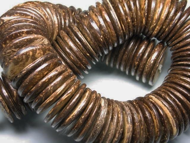 | TOKO-BEADS |PW501N-06 ココナッツビーズ（連） 30mmとんぼ玉,ビーズ,トンボ玉,アジア,インド,エスニック,手作り,パーツ,アクセサリー