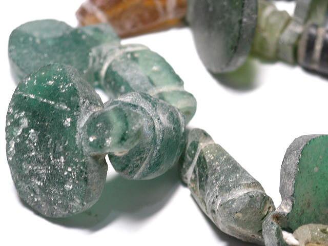 TOKO-BEADS RG022-17 Roman Glass bead (strand) 5~24mm RG022-17 ローマングラス（連） 5~24mm Asian bead & African bead  Handmade,Lampeork,bead,asia,india,ethnic,parts,accessory,beads とんぼ玉,ビーズ,トンボ玉,アジア,インド,エスニック,手作り,パーツ,アクセサリー