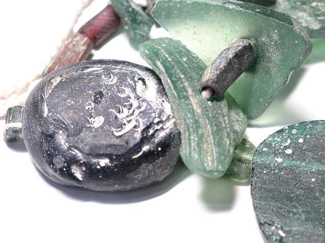 TOKO-BEADS RG022-18 Roman Glass bead (strand) 5~24mm RG022-18 ローマングラス（連） 5~24mm Asian bead & African bead  Handmade,Lampeork,bead,asia,india,ethnic,parts,accessory,beads とんぼ玉,ビーズ,トンボ玉,アジア,インド,エスニック,手作り,パーツ,アクセサリー
