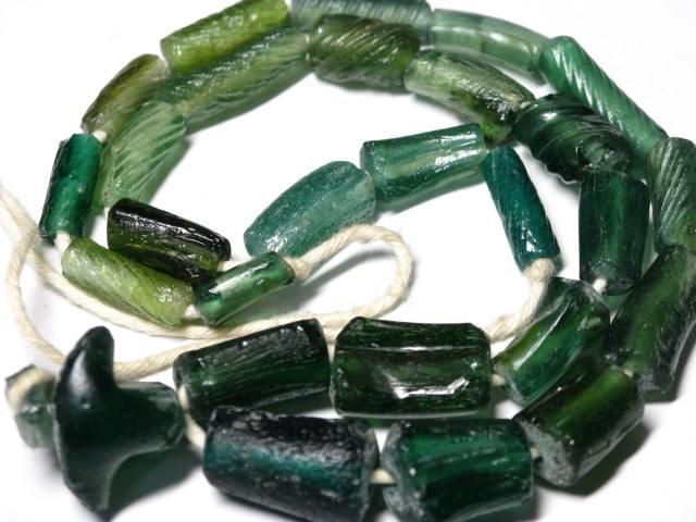 | TOKO-BEADS |RG022-40 ローマングラス（連） 6~14mmとんぼ玉,ビーズ,トンボ玉,アジア,インド,エスニック,手作り,パーツ,アクセサリー