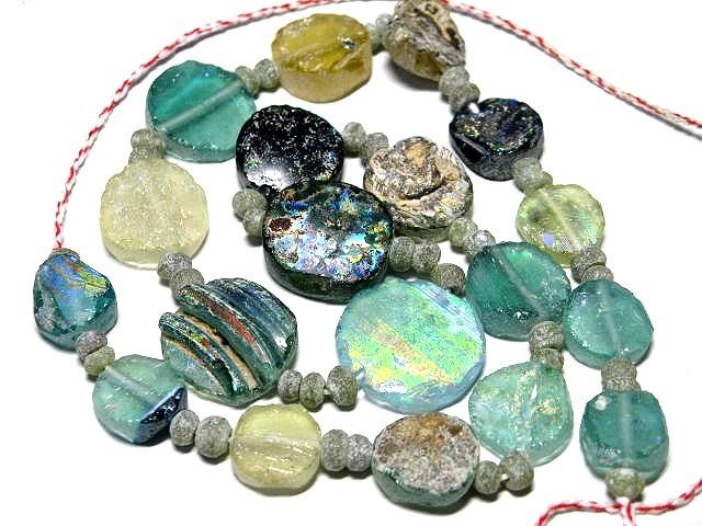 TOKO-BEADS RG023-26 Roman Glass bead (strand) (max) 21mm RG023-26 銀化ローマングラス（連） (max) 21mm Asian bead & African bead  Handmade,Lampeork,bead,asia,india,ethnic,parts,accessory,beads とんぼ玉,ビーズ,トンボ玉,アジア,インド,エスニック,手作り,パーツ,アクセサリー