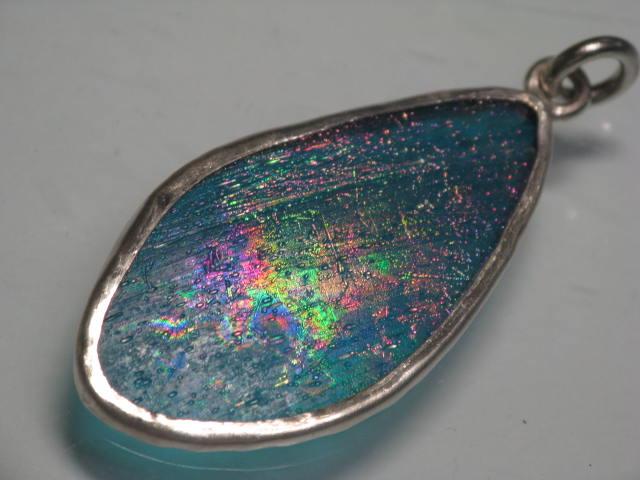 TOKO-BEADS RG024-03 Roman Glass Charm (silver925) 40mm RG024-03 ローマングラスペンダントトップ（シルバー） 40mmLoose Kazuri カズリビーズ Asian bead & African bead  Handmade,Lampeork,bead,asia,india,ethnic,parts,accessory,beads とんぼ玉,ビーズ,トンボ玉,アジア,インド,エスニック,手作り,パーツ,アクセサリー