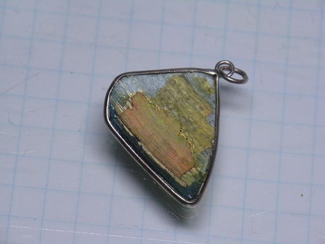 TOKO-BEADS RG024-15 Roman Glass Charm (silver925) 23mm RG024-15 ローマングラスペンダントトップ（シルバー） 23mm Asian bead & African bead  Handmade,Lampeork,bead,asia,india,ethnic,parts,accessory,beads とんぼ玉,ビーズ,トンボ玉,アジア,インド,エスニック,手作り,パーツ,アクセサリー