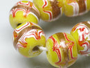TOKO-BEADS T001N-02 Tombodama Glass bead (strand) 11~12mm T001N-02 とんぼ玉（連） 11~12mm Asian bead & African bead  Handmade,Lampeork,bead,asia,india,ethnic,parts,accessory,beads とんぼ玉,ビーズ,トンボ玉,アジア,インド,エスニック,手作り,パーツ,アクセサリー