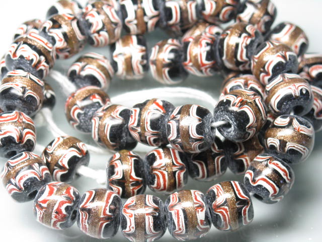 TOKO-BEADS T001N-04 Tombodama Glass bead (strand) 11~12mm T001N-04 とんぼ玉（連） 11~12mmLoose Kazuri カズリビーズ Asian bead & African bead  Handmade,Lampeork,bead,asia,india,ethnic,parts,accessory,beads とんぼ玉,ビーズ,トンボ玉,アジア,インド,エスニック,手作り,パーツ,アクセサリー