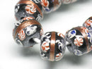 TOKO-BEADS T002N-02 Tombodama Glass bead (strand) 11~12mm T002N-02 とんぼ玉（連） 11~12mm Asian bead & African bead  Handmade,Lampeork,bead,asia,india,ethnic,parts,accessory,beads とんぼ玉,ビーズ,トンボ玉,アジア,インド,エスニック,手作り,パーツ,アクセサリー