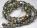 TOKO-BEADS T004N-01 Tombodama Glass bead 7~8mm T004N-01 とんぼ玉（連） 7~8mmLoose Kazuri カズリビーズ Asian bead & African bead  Handmade,Lampeork,bead,asia,india,ethnic,parts,accessory,beads とんぼ玉,ビーズ,トンボ玉,アジア,インド,エスニック,手作り,パーツ,アクセサリー