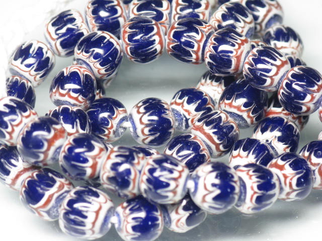 TOKO-BEADS T005N-01 Tombodama Glass bead 8.5mm T005N-01 とんぼ玉（連） 8.5mmLoose Kazuri カズリビーズ Asian bead & African bead  Handmade,Lampeork,bead,asia,india,ethnic,parts,accessory,beads とんぼ玉,ビーズ,トンボ玉,アジア,インド,エスニック,手作り,パーツ,アクセサリー