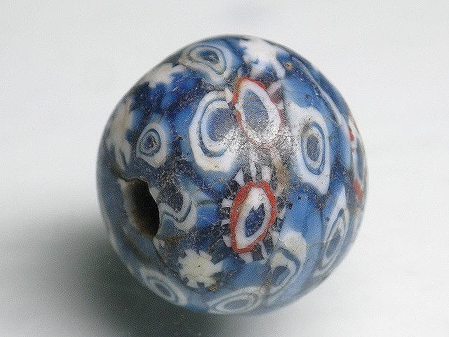 TOKO-BEADS T023 Lampwork glass bead 19.5mm T023 ジャワ玉（とんぼ玉） 19.5mm Asian bead & African bead  Handmade,Lampeork,bead,asia,india,ethnic,parts,accessory,beads とんぼ玉,ビーズ,トンボ玉,アジア,インド,エスニック,手作り,パーツ,アクセサリー