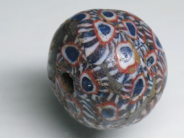 TOKO-BEADS T111 Lampwork glass bead 21mm T111 ジャワ玉（とんぼ玉） 21mm Asian bead & African bead  Handmade,Lampeork,bead,asia,india,ethnic,parts,accessory,beads とんぼ玉,ビーズ,トンボ玉,アジア,インド,エスニック,手作り,パーツ,アクセサリー