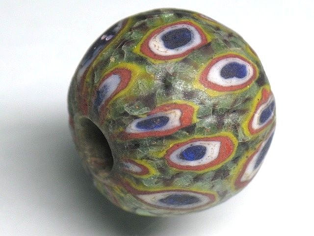TOKO-BEADS T112 Lampwork glass bead 20mm T112 ジャワ玉（とんぼ玉） 20mm Asian bead & African bead  Handmade,Lampeork,bead,asia,india,ethnic,parts,accessory,beads とんぼ玉,ビーズ,トンボ玉,アジア,インド,エスニック,手作り,パーツ,アクセサリー
