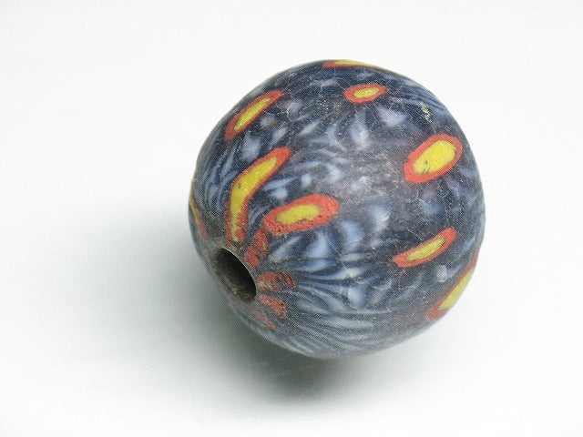 TOKO-BEADS T116-01 Lampwork glass bead 18.5mm T116-01 ジャワ玉（とんぼ玉） 18.5mm Asian bead & African bead  Handmade,Lampeork,bead,asia,india,ethnic,parts,accessory,beads とんぼ玉,ビーズ,トンボ玉,アジア,インド,エスニック,手作り,パーツ,アクセサリー