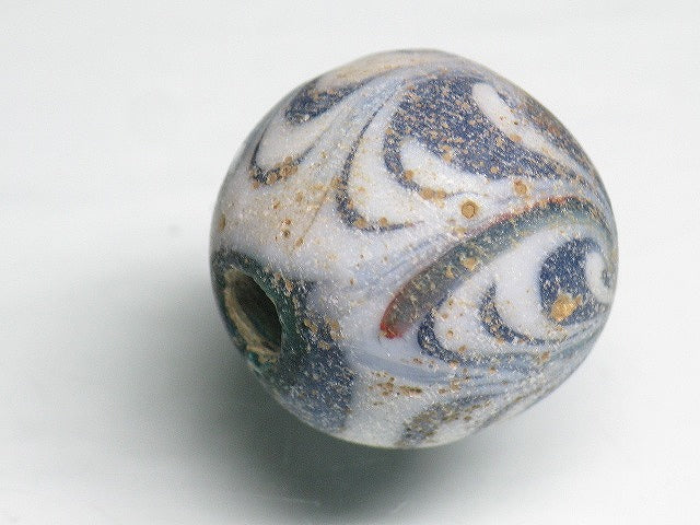 TOKO-BEADS T127 Lampwork glass bead 17mm T127 ジャワ玉（とんぼ玉） 17mm Asian bead & African bead  Handmade,Lampeork,bead,asia,india,ethnic,parts,accessory,beads とんぼ玉,ビーズ,トンボ玉,アジア,インド,エスニック,手作り,パーツ,アクセサリー