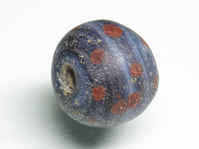 TOKO-BEADS T136 Lampwork glass bead 17mm T136 ジャワ玉（とんぼ玉） 17mm Asian bead & African bead  Handmade,Lampeork,bead,asia,india,ethnic,parts,accessory,beads とんぼ玉,ビーズ,トンボ玉,アジア,インド,エスニック,手作り,パーツ,アクセサリー
