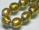 TOKO-BEADS T151-01N Gold Sandwich bead(strand)  11~12mm T151-01N ゴールドサンドイッチ玉（連） 11~12mm Asian bead & African bead  Handmade,Lampeork,bead,asia,india,ethnic,parts,accessory,beads とんぼ玉,ビーズ,トンボ玉,アジア,インド,エスニック,手作り,パーツ,アクセサリー
