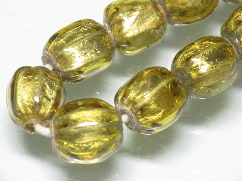 TOKO-BEADS T151N-02 Gold Sandwich bead(strand)  8~10mm T151N-02 ゴールドサンドイッチ玉（連） 8~10mm Asian bead & African bead  Handmade,Lampeork,bead,asia,india,ethnic,parts,accessory,beads とんぼ玉,ビーズ,トンボ玉,アジア,インド,エスニック,手作り,パーツ,アクセサリー