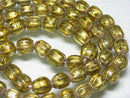 TOKO-BEADS T151-02N Gold Sandwich bead(strand)  8~10mm T151-02N ゴールドサンドイッチ玉（連） 8~10mm Asian bead & African bead  Handmade,Lampeork,bead,asia,india,ethnic,parts,accessory,beads とんぼ玉,ビーズ,トンボ玉,アジア,インド,エスニック,手作り,パーツ,アクセサリー