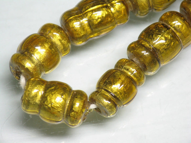TOKO-BEADS T151N-03 Gold Sandwich bead(strand)  8.5mm T151N-03 ゴールドサンドイッチ玉（連） 8.5mm Asian bead & African bead  Handmade,Lampeork,bead,asia,india,ethnic,parts,accessory,beads とんぼ玉,ビーズ,トンボ玉,アジア,インド,エスニック,手作り,パーツ,アクセサリー