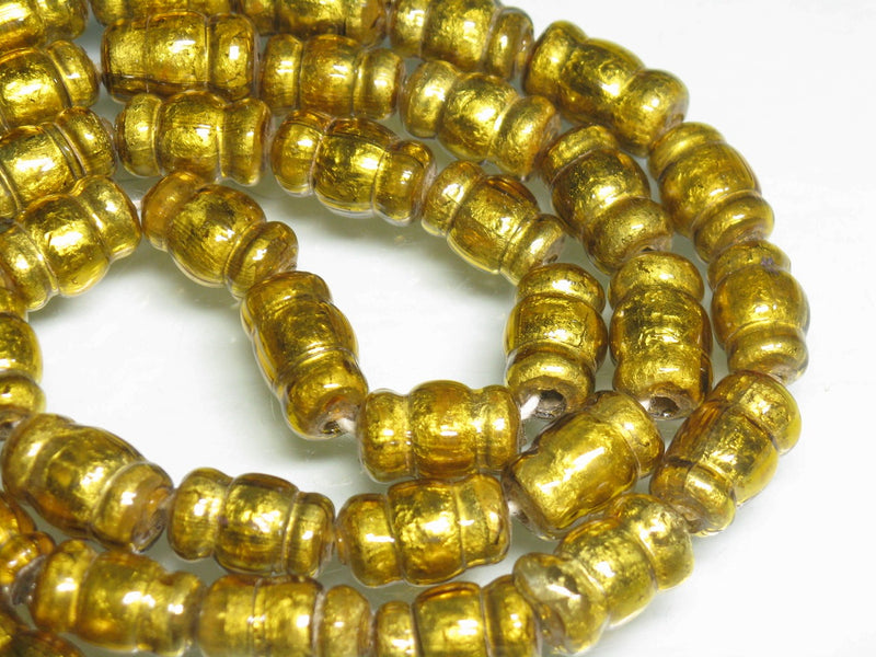 | TOKO-BEADS |T151N-03 ゴールドサンドイッチ玉（連） 8.5mmとんぼ玉,ビーズ,トンボ玉,アジア,インド,エスニック,手作り,パーツ,アクセサリー