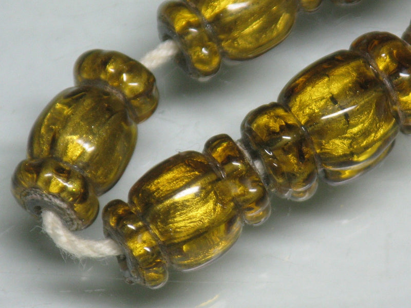 TOKO-BEADS T151N-04 Gold Sandwich bead(strand)  6~7mm T151N-04 ゴールドサンドイッチ玉（連） 6~7mm Asian bead & African bead  Handmade,Lampeork,bead,asia,india,ethnic,parts,accessory,beads とんぼ玉,ビーズ,トンボ玉,アジア,インド,エスニック,手作り,パーツ,アクセサリー