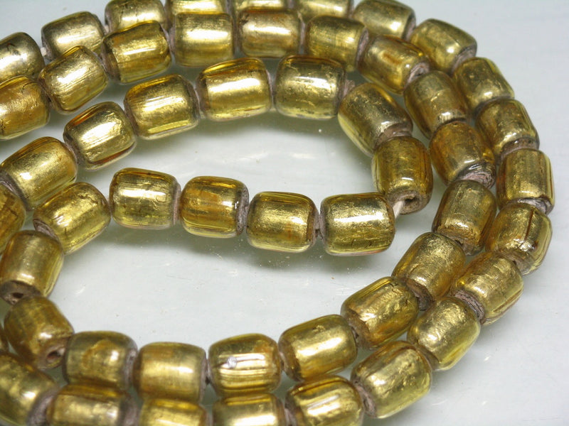 TOKO-BEADS T151N-07 Gold Sandwich bead(strand)  8~9mm T151N-07 ゴールドサンドイッチ玉（連） 8~9mmLoose Kazuri カズリビーズ Asian bead & African bead  Handmade,Lampeork,bead,asia,india,ethnic,parts,accessory,beads とんぼ玉,ビーズ,トンボ玉,アジア,インド,エスニック,手作り,パーツ,アクセサリー