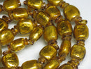 TOKO-BEADS T151-09N Gold Sandwich bead(strand)  10~11mm T151-09N ゴールドサンドイッチ玉（連） 10~11mm Asian bead & African bead  Handmade,Lampeork,bead,asia,india,ethnic,parts,accessory,beads とんぼ玉,ビーズ,トンボ玉,アジア,インド,エスニック,手作り,パーツ,アクセサリー