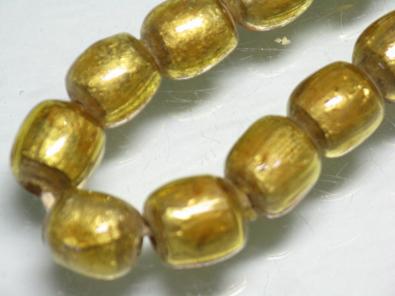 TOKO-BEADS T151N-14 Gold Sandwich bead(strand)  9~9.5mm T151N-14 ゴールドサンドイッチ玉（連） 9~9.5mm Asian bead & African bead  Handmade,Lampeork,bead,asia,india,ethnic,parts,accessory,beads とんぼ玉,ビーズ,トンボ玉,アジア,インド,エスニック,手作り,パーツ,アクセサリー