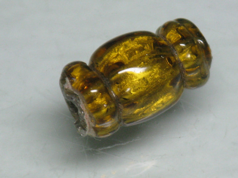 TOKO-BEADS T151S-04 Gold Sandwich bead 6~7mm T151S-04 ゴールドサンドイッチ玉 6~7mmLoose Kazuri カズリビーズ Asian bead & African bead  Handmade,Lampeork,bead,asia,india,ethnic,parts,accessory,beads とんぼ玉,ビーズ,トンボ玉,アジア,インド,エスニック,手作り,パーツ,アクセサリー