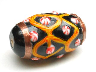 TOKO-BEADS T575-26 Lampwork glass bead 18mm T575-26 ジャワ希少とんぼ玉 18mmLoose Kazuri カズリビーズ Asian bead & African bead  Handmade,Lampeork,bead,asia,india,ethnic,parts,accessory,beads とんぼ玉,ビーズ,トンボ玉,アジア,インド,エスニック,手作り,パーツ,アクセサリー