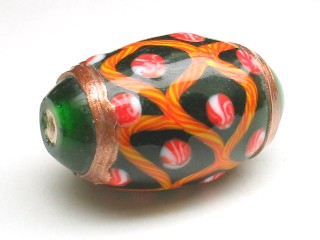 TOKO-BEADS T575-28 Lampwork glass bead 16.5mm T575-28 ジャワ希少とんぼ玉 16.5mmLoose Kazuri カズリビーズ Asian bead & African bead  Handmade,Lampeork,bead,asia,india,ethnic,parts,accessory,beads とんぼ玉,ビーズ,トンボ玉,アジア,インド,エスニック,手作り,パーツ,アクセサリー