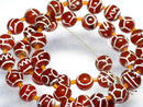 TOKO-BEADS T580-73 Afgan Agate (strand) 8mm T580-73 アフガンエッチドアゲイト（連） 8mmLoose Kazuri カズリビーズ Asian bead & African bead  Handmade,Lampeork,bead,asia,india,ethnic,parts,accessory,beads とんぼ玉,ビーズ,トンボ玉,アジア,インド,エスニック,手作り,パーツ,アクセサリー