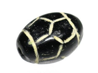 TOKO-BEADS T580S-30 Afgan Black Stone bead 9mm T580S-30 アフガンアンティークエッチドブラックストーン 9mmLoose Kazuri カズリビーズ Asian bead & African bead  Handmade,Lampeork,bead,asia,india,ethnic,parts,accessory,beads とんぼ玉,ビーズ,トンボ玉,アジア,インド,エスニック,手作り,パーツ,アクセサリー