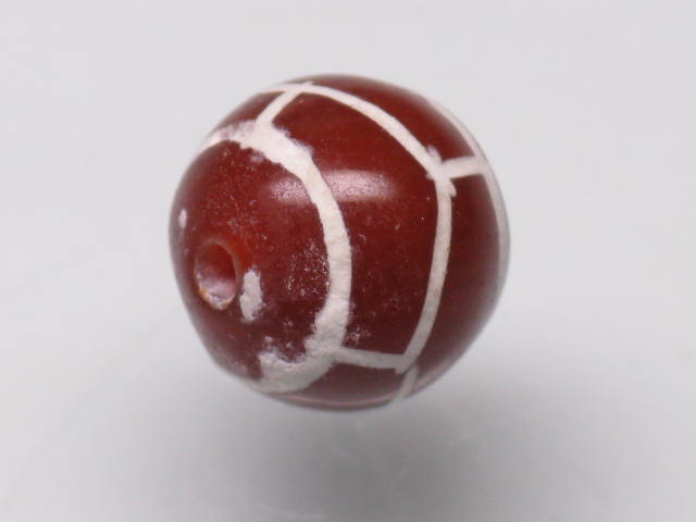 TOKO-BEADS T580S-74 Afgan Antique Agate 8mm T580S-74 アフガンエッチドアゲイト 8mmLoose Kazuri カズリビーズ Asian bead & African bead  Handmade,Lampeork,bead,asia,india,ethnic,parts,accessory,beads とんぼ玉,ビーズ,トンボ玉,アジア,インド,エスニック,手作り,パーツ,アクセサリー