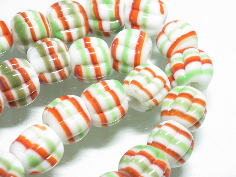 TOKO-BEADS T581-62N Jawa Lampwork glass bead (strand) 14mm T581-62N ジャワ希少とんぼ玉（連） 14mm Asian bead & African bead  Handmade,Lampeork,bead,asia,india,ethnic,parts,accessory,beads とんぼ玉,ビーズ,トンボ玉,アジア,インド,エスニック,手作り,パーツ,アクセサリー