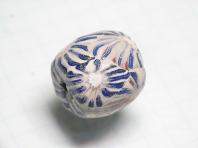 | TOKO-BEADS |T586-02 ジャワ希少ビーズ 16mmとんぼ玉,ビーズ,トンボ玉,アジア,インド,エスニック,手作り,パーツ,アクセサリー