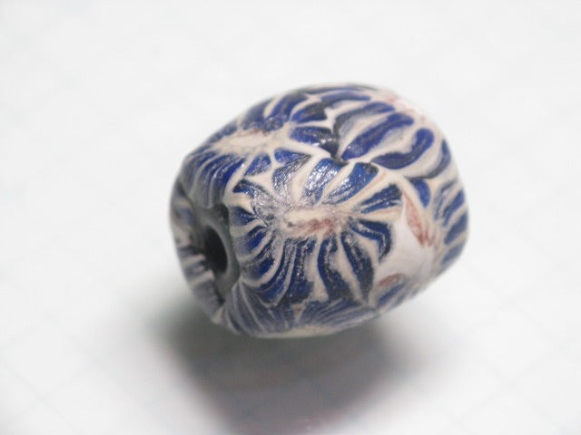 TOKO-BEADS T586-04 Lampwork glass bead 16mm T586-04 ジャワ希少ビーズ 16mm Asian bead & African bead  Handmade,Lampeork,bead,asia,india,ethnic,parts,accessory,beads とんぼ玉,ビーズ,トンボ玉,アジア,インド,エスニック,手作り,パーツ,アクセサリー