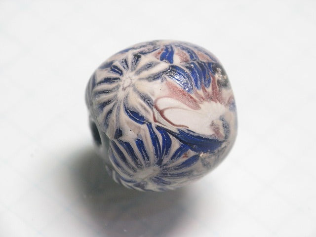 TOKO-BEADS T586-24 Lampwork glass bead 16mm T586-24 ジャワ希少ビーズ 16mm Asian bead & African bead  Handmade,Lampeork,bead,asia,india,ethnic,parts,accessory,beads とんぼ玉,ビーズ,トンボ玉,アジア,インド,エスニック,手作り,パーツ,アクセサリー